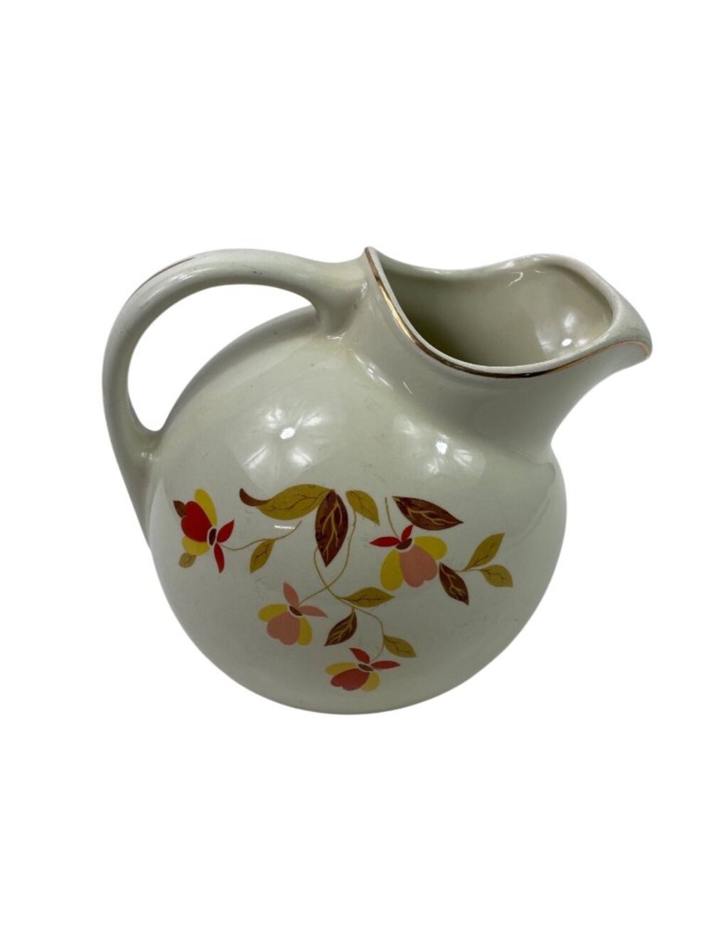 Vintage 1950 Hall’s Superior JEWEL TEA Autumn Leaf BALL JUG PITCHER 7.5” tall - Picture 5 of 12